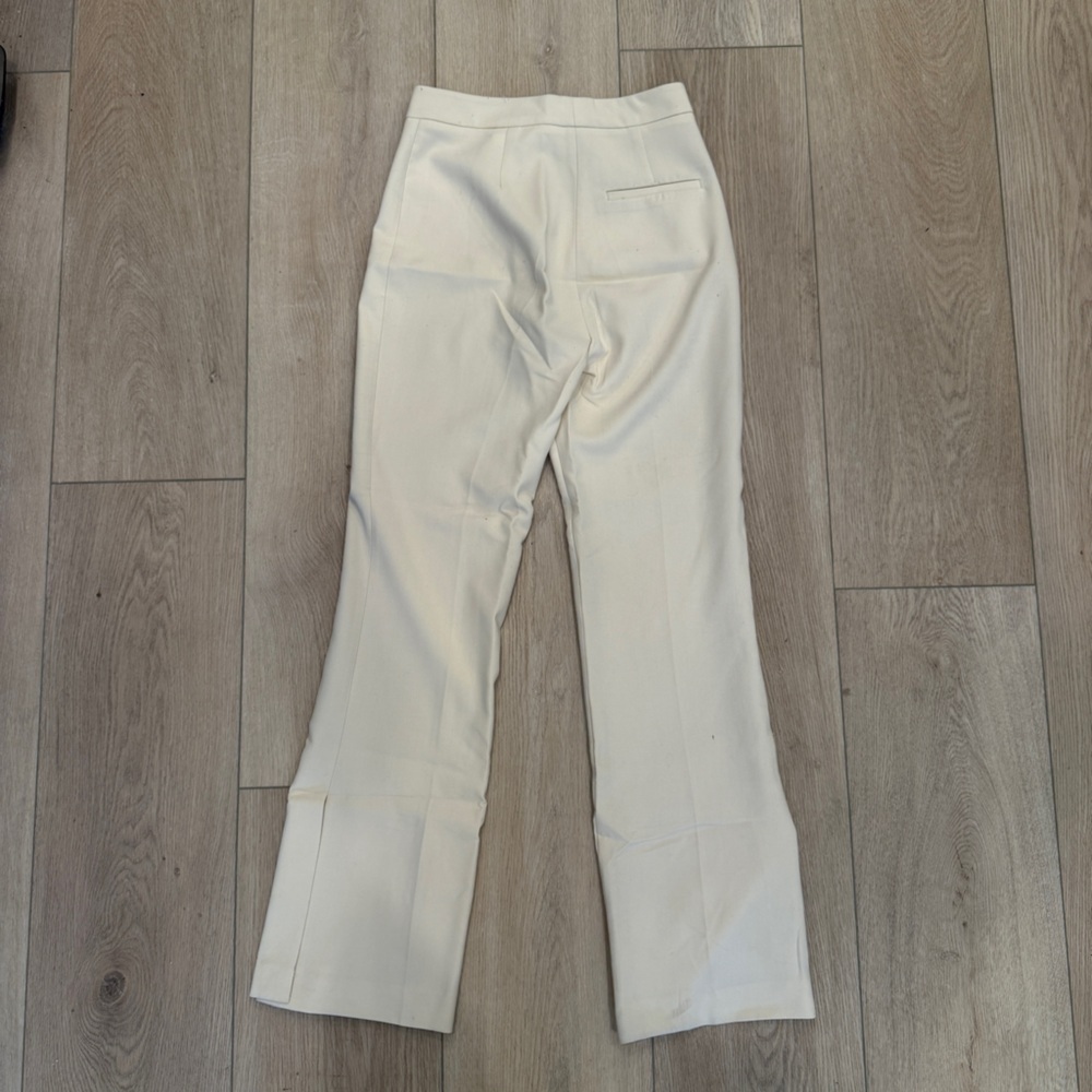 Zara Cream Flare Leg Trousers - Picture 2 of 4